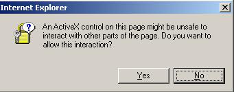 ActiveX security prompt